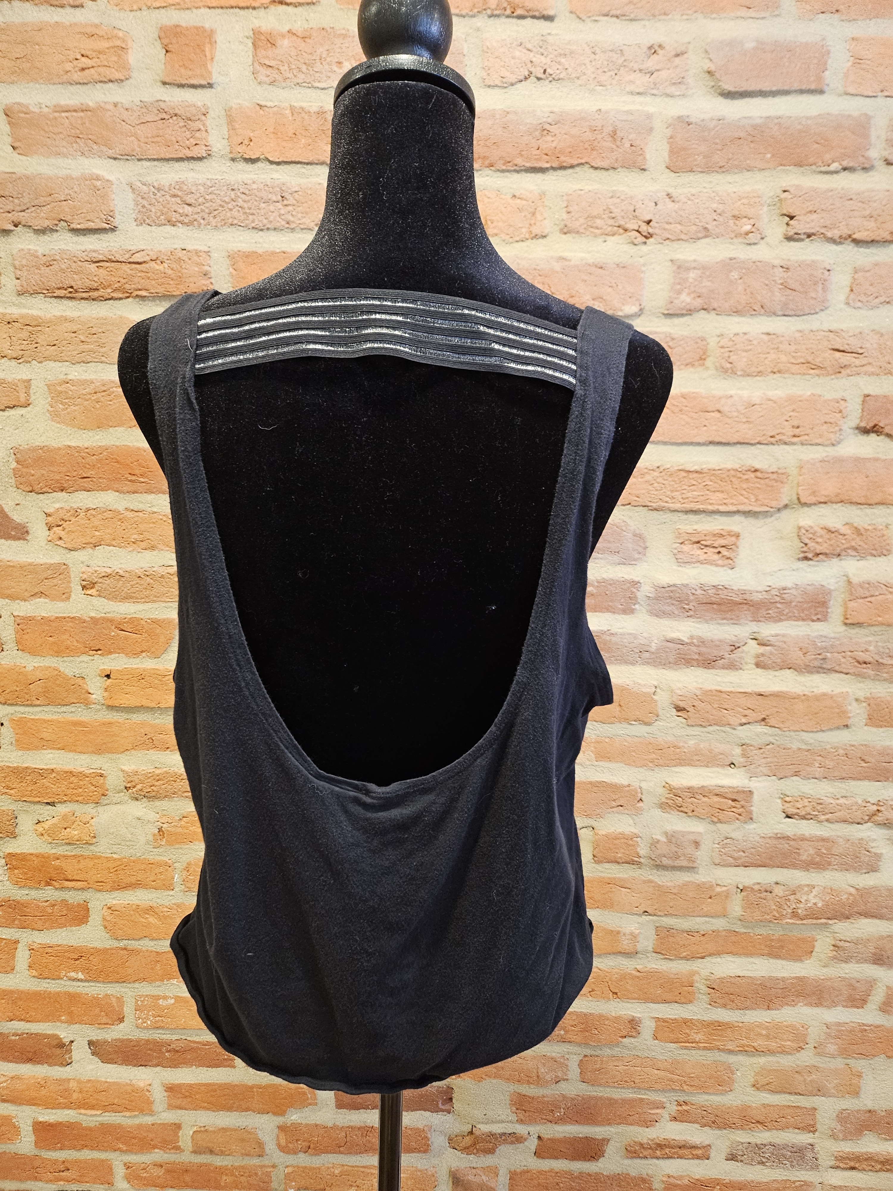 Pink Victoria's Secret Black Scoop-Back Tank Top